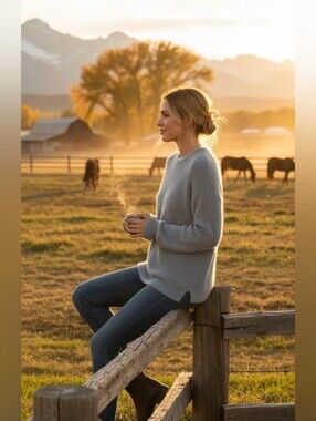 Bailey Lane Fuzzy Pointelle Sweater
